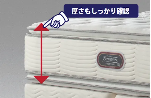 マットレスの厚さとシーツの対応説明図
